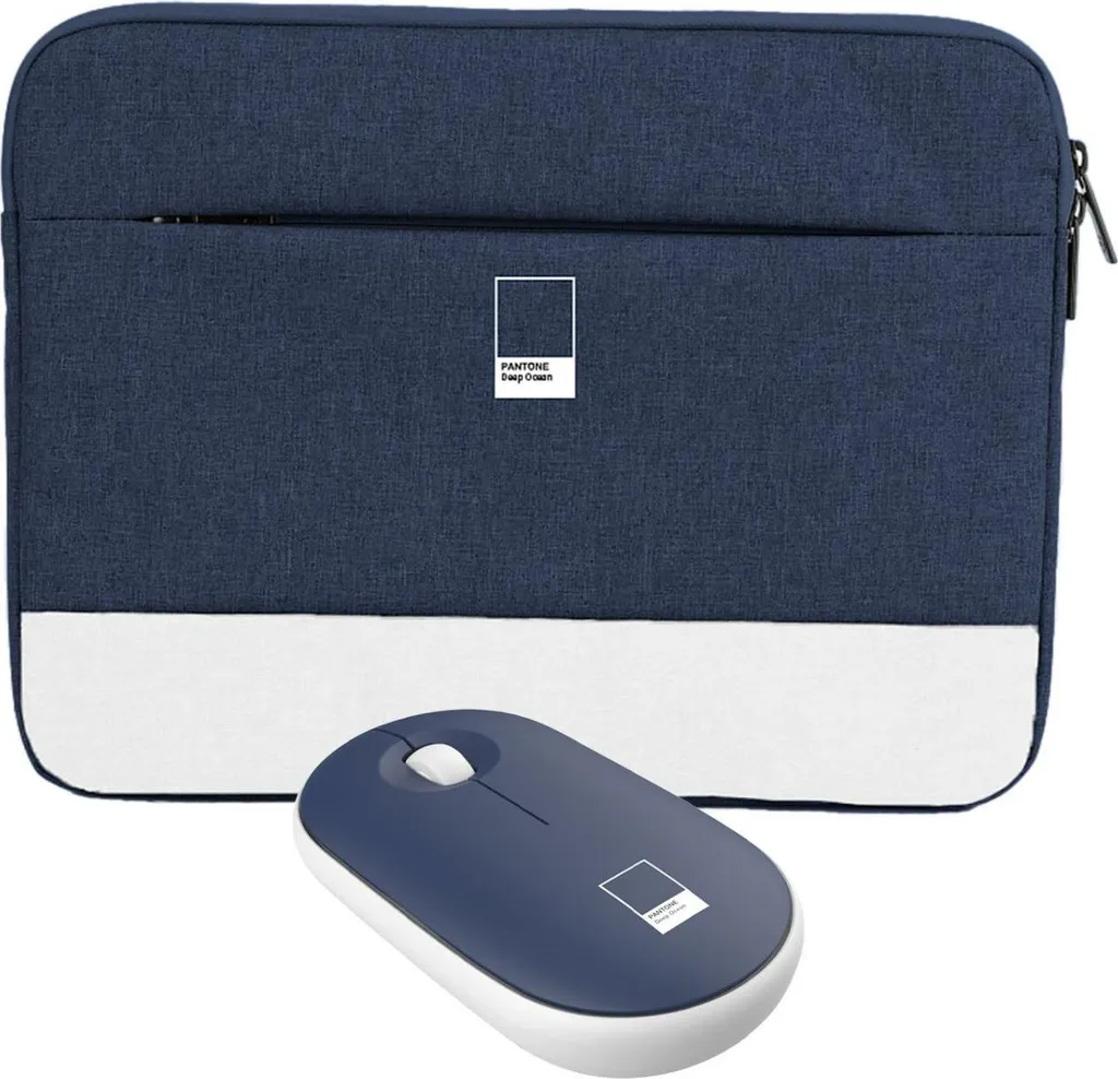 Etui ordinateur 15.6 Pantone anti-rayures bleu marine avec sa souris