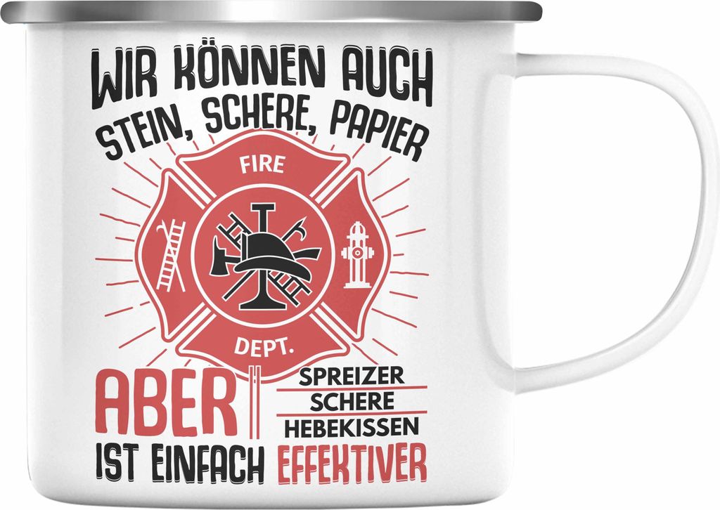 Trendation - Feuerwehr Emaille Tasse Geschenke Zubehör Produktbild 
