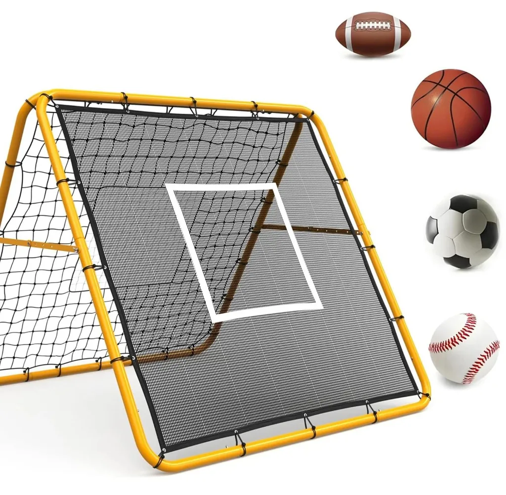 Tchoukball et filet d'entraînement multisports jaune 1,2m ajustable