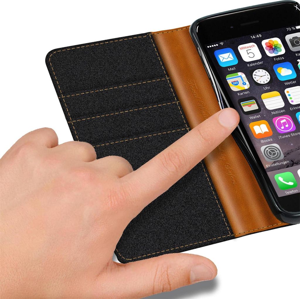 Étui Portefeuille Pour IPhone 6/6s - Folio Avec Stand Et Porte-cartes, Simili Cuir Mat