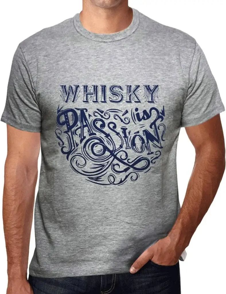 Herren Grafik T-Shirt Whisky ist Leidenschaft – Whisky Is Passion – Öko-Verantwortlich Vintage Jahrgang Kurzarm Lustige Druck Geburtstag Gesch...
