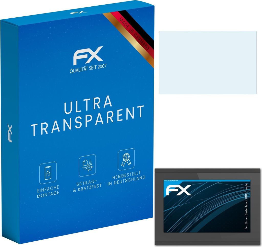 atFoliX FX-Clear 2x Schutzfolie kompatibel mit Elsner Corlo Touch KNX (5 inch) Displayschutzfolie