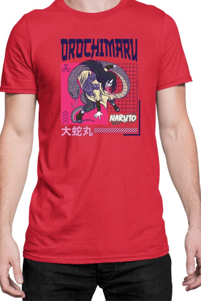 Herren T-Shirt Naruto Orochimaru 04, Man 2XL / Rot