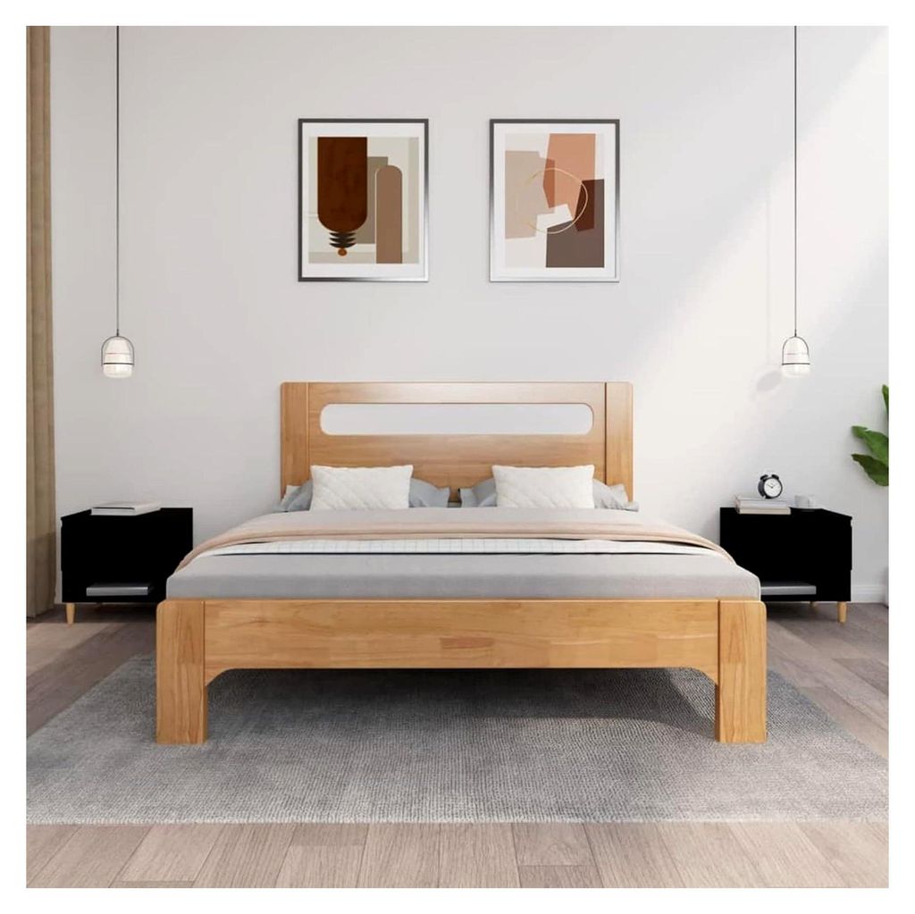 Nachttische 2 Stück Nachtschrank, Nachtkonsole, Beistelltische, Nachtkästchen, Nachtkommode, Schwarz 50x46x50 Holzwerkstoff