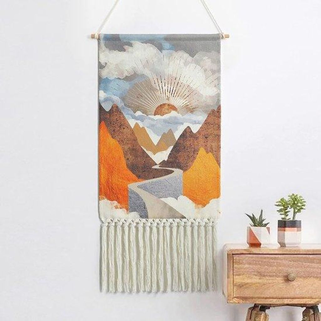 Bunte Wandtapijten Macrame Wanddeko für Schlafzimmer und Wohnung