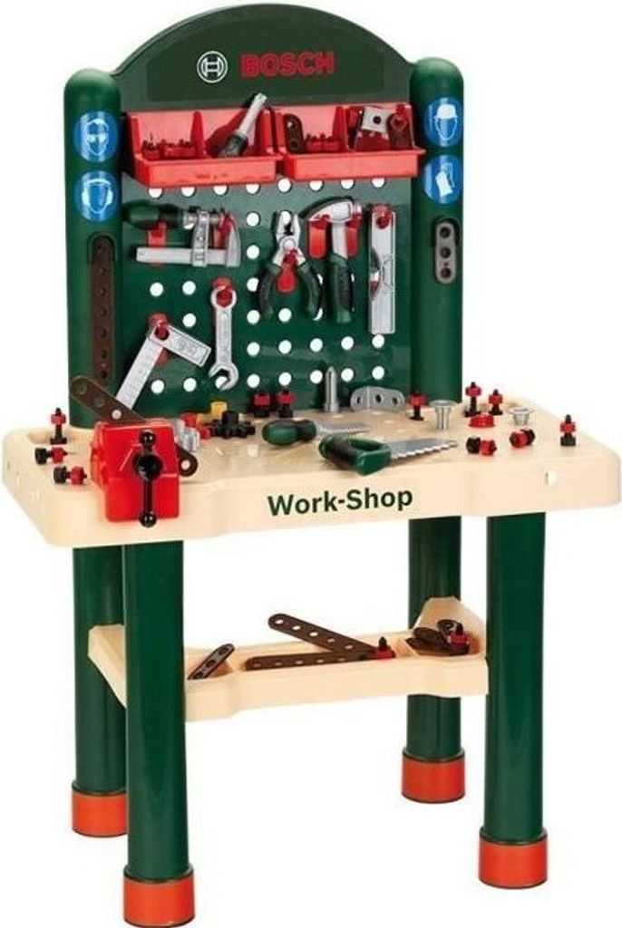 Werkbank Kinder, Bosch Work-Shop von Klein, 82 Zubehörteile, 67,5 x 38,5 x 105 cm