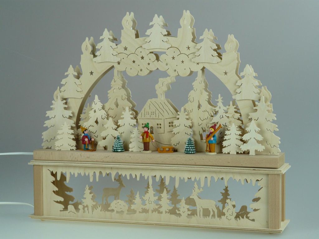 Original Erzgebirgischer Marken Schwibbogen Lichterbogen 50 x 43 cm K50-3_230