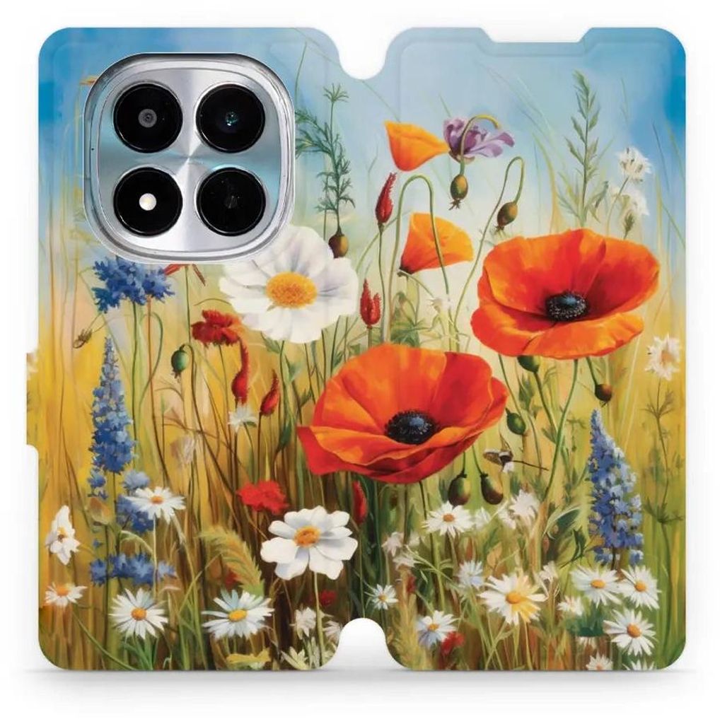 Handyhülle mit klappe für Xiaomi POCO M8 Pro 5G, Mobiwear Book, Wiesenblumen