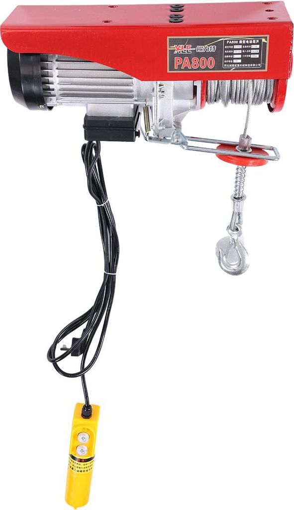 Elektrischer Seilzug PA800 1300W 220V Hebezug mit Fernbedienung 20 m Hubhöhe 400/800 kg Tragkraft Elektroseilwinde für Garage Werkstatt Hebekran