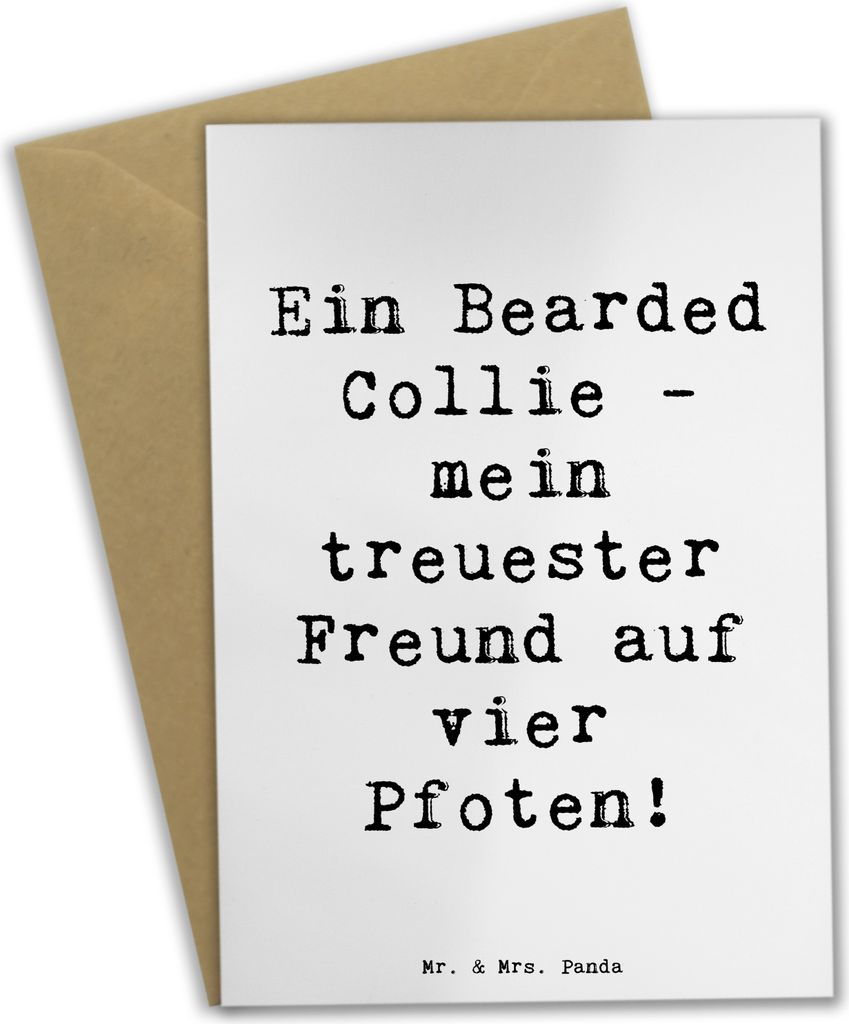 Mr. & Mrs. Panda Beileidskarte Spruch Bearded Collie Freund Produktbild 