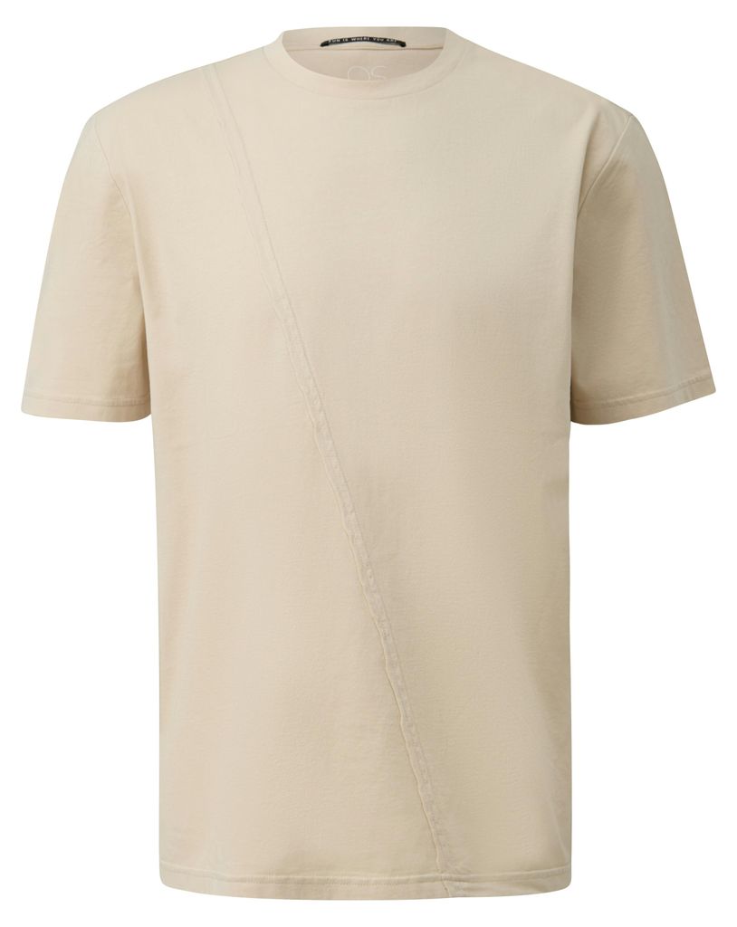s.Oliver T-Shirt aus Jersey mit asymmetrischer Teilungsnaht und Fransendetail