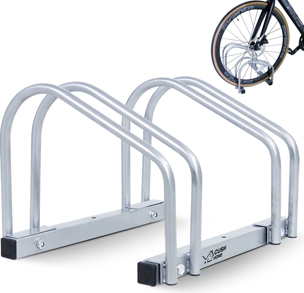 CCLIFE Fahrradständer Boden für 2 Fahrräder mit Reifenbreiten bis 65 mm Eisen Fahrradhalter 40 x 32 x 26 cm