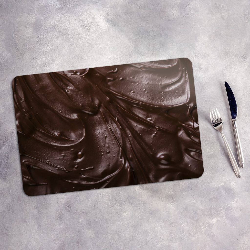 Tischset 6x45x30 cm + 6x10fi cm Platzset Tischmatte Platzmatte Untersetzer - Schokoladenglasur