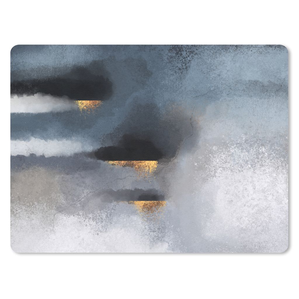 MuchoWow Mauspad Mousepad Wolken - Gold - Abstrakt 23x19 cm - Mousepads - Maus Mat - Pad - Mausunterlage - Schreibtischunterlage - Mauspad