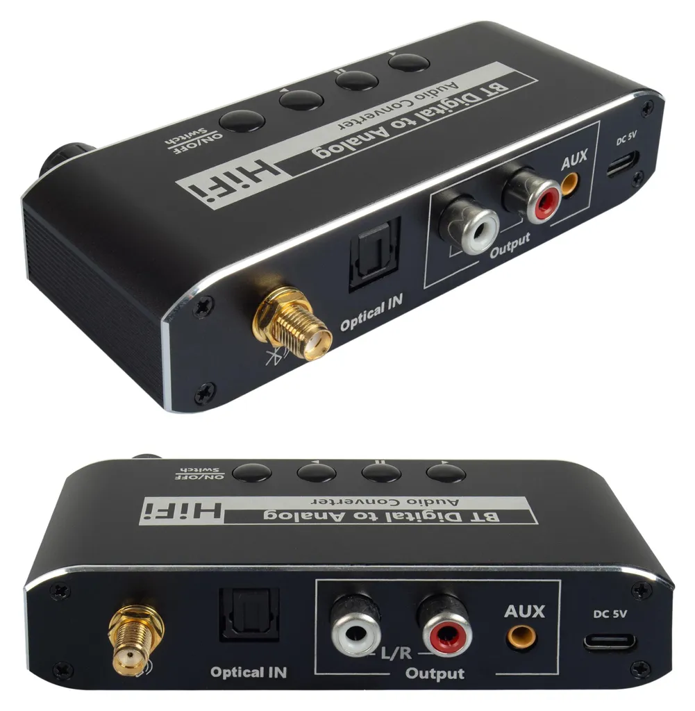ASHATA Convertitore Digitale Analogico - Coassiale/Toslink A Stereo R/L, S/PDIF, 96kHz, Con Cavo Ottico - 3
