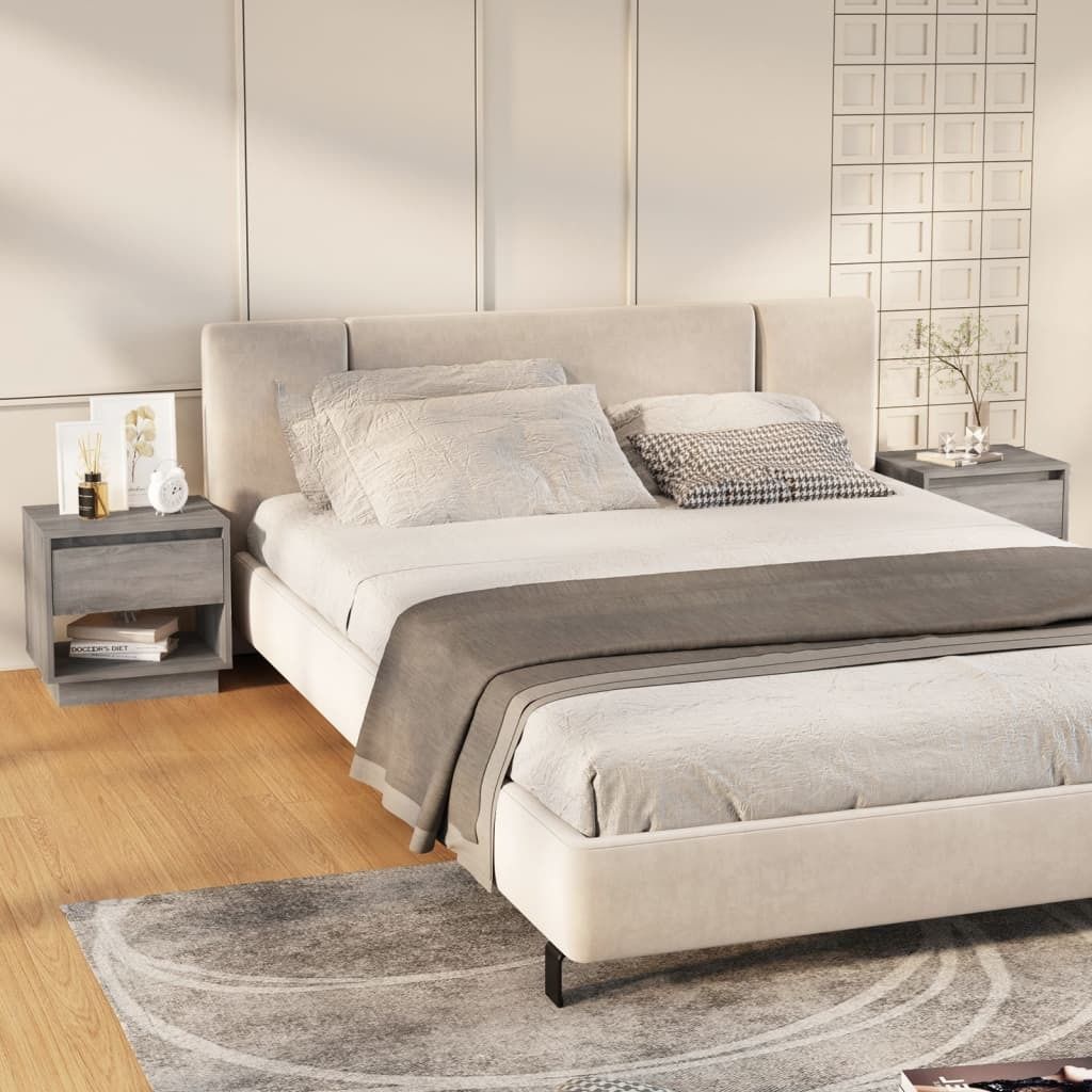 vidaXL Nachttische 2 Stk. Grau Sonoma 45x34x44 cm Produktbild 