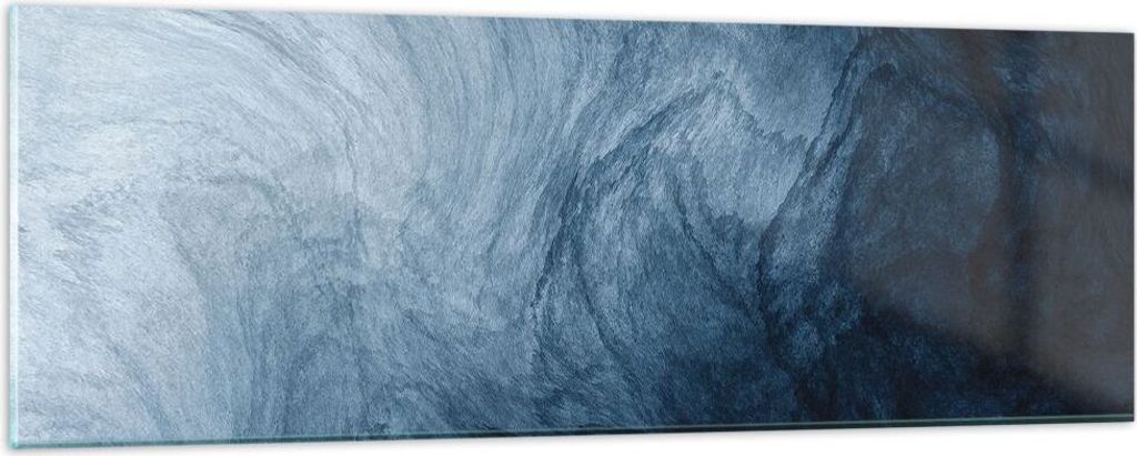 Bilder auf glas - Einteilig - Wasser Blau Farbe - 90x30cm - Glasbilder - Wandbilder - Bilder - zum Aufhängen bereit - Wanddekoration aus Glas - Gl...