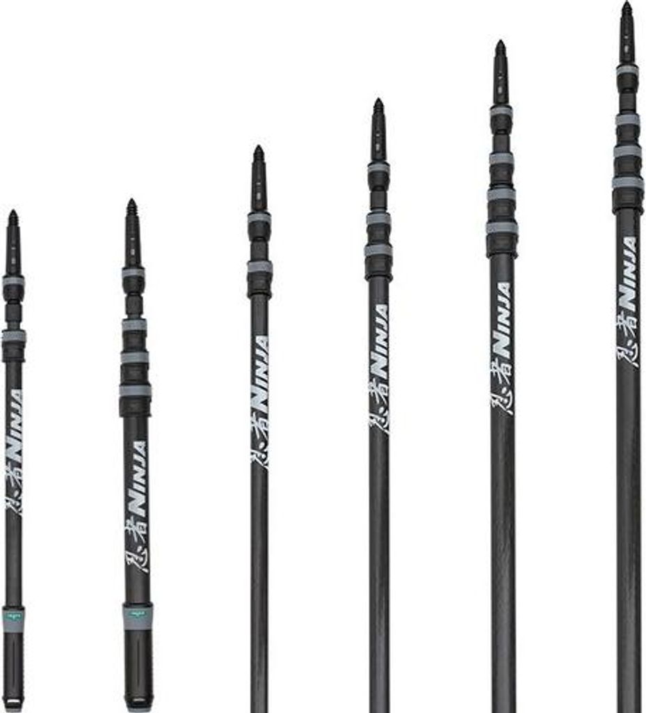 Unger Carbon Teleskopstange Ninja (4,50 m, 4-teilig, kompakt, Fensterreinigung)