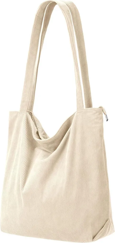 Sac Tote Bag Zippé Femme Beige : Ne perdez plus vos affaires dedans