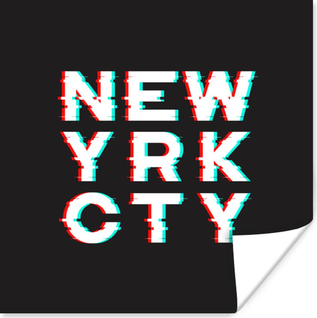 MuchoWow Poster New York - Stadt - Schwarz 75x75 cm - Wand Dekoration