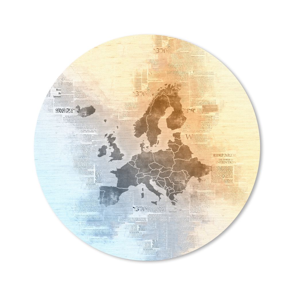 MuchoWow Mauspad Mousepad Karten - Europa - Aquarell - Zeitung 30x30 cm - Mousepads - Maus Mat - Pad - Mausunterlage - Tischunterlage - Schreibti...