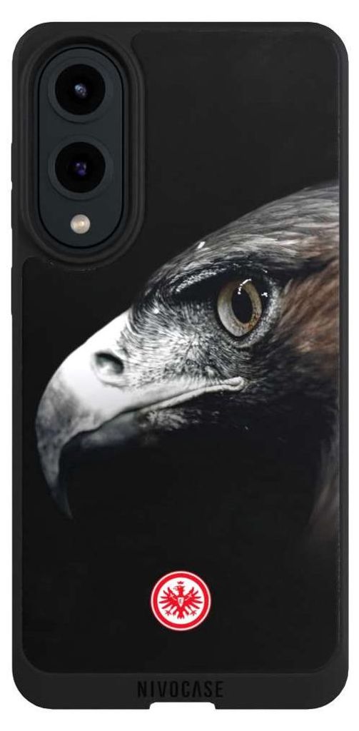 NIVOCASE Handyhülle für Samsung Galaxy S25 Edge Hülle NIVOpure Case Schwarz Europameisterschaft Eintracht Frankfurt Offizielles Lizenzprodukt
