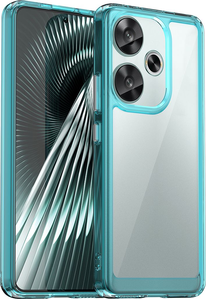 Schutzhülle für Xiaomi Redmi Turbo 3 Klar Rückseite Stoßfeste TPU Silikon Bumper Hülle Hellblau
