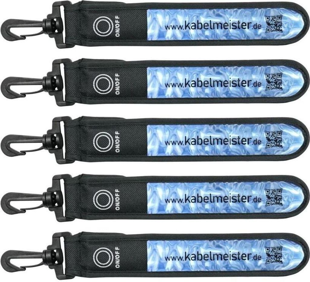 kabelmeister LED-Leuchtband Blinkl. Reflekt. blau 5er Set