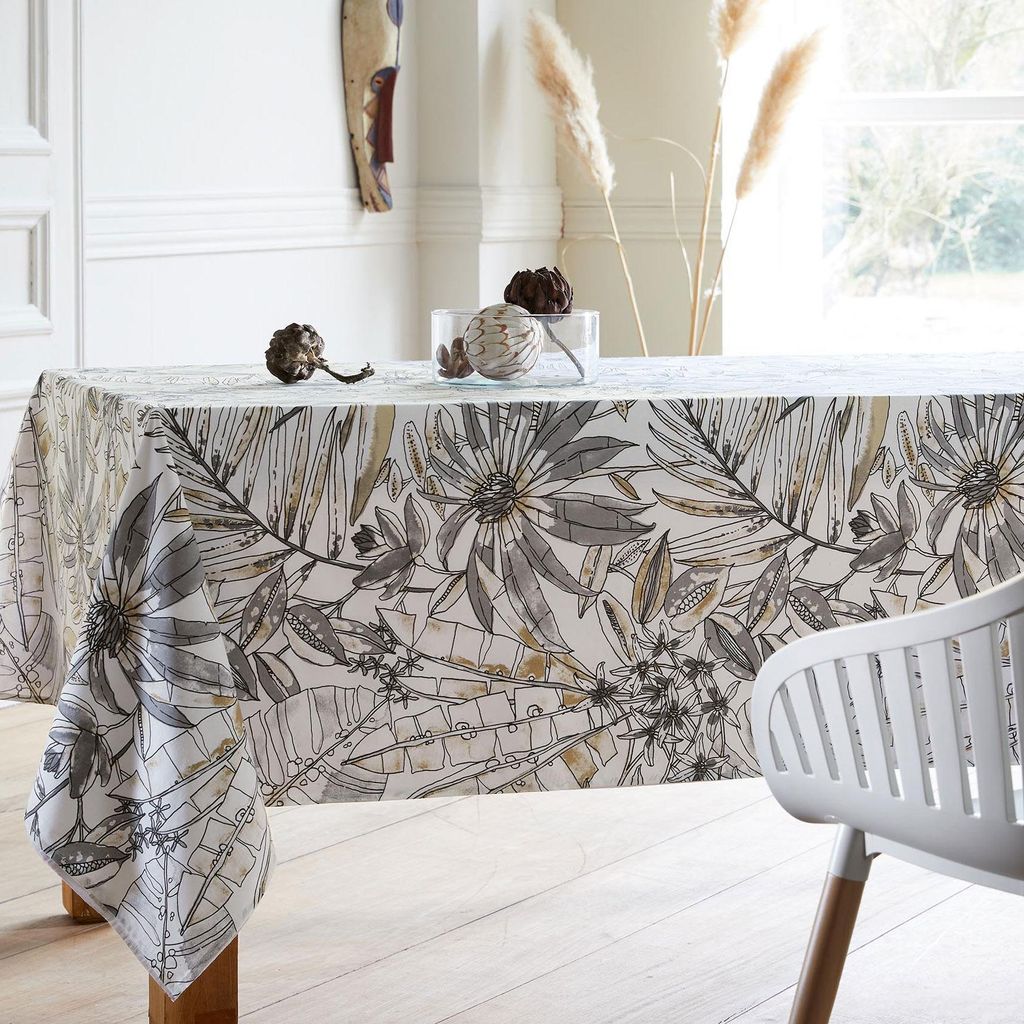 Rechteckige beschichtete Tischdecke mit Blumenmuster