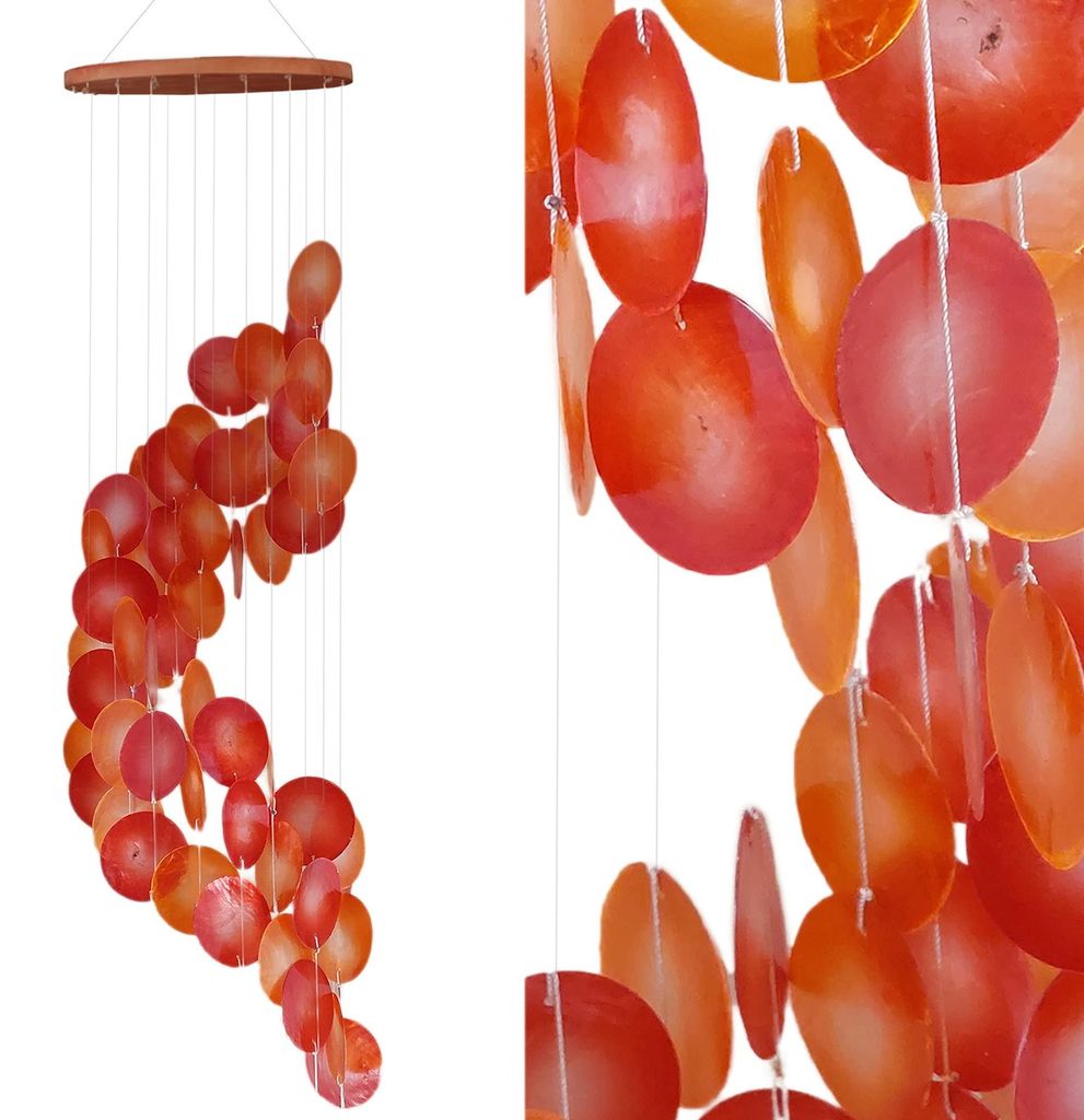 Tokoindah Capiz-Muschel-Girlande Spirale in Orange, Produktbild 