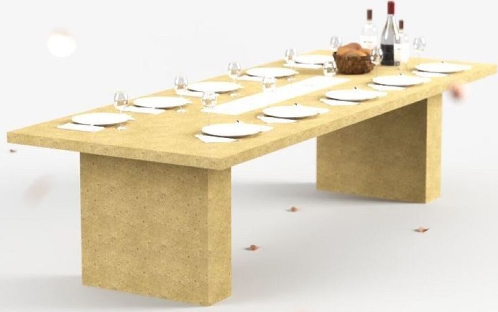 Casa Padrino Luxus Esstisch mit Bioethanol Kamin 300 x 115 x H. 75 cm - Verschiedene Farben - Esszimmertisch - Gartentisch - Esszimmer Möbel - Gar...