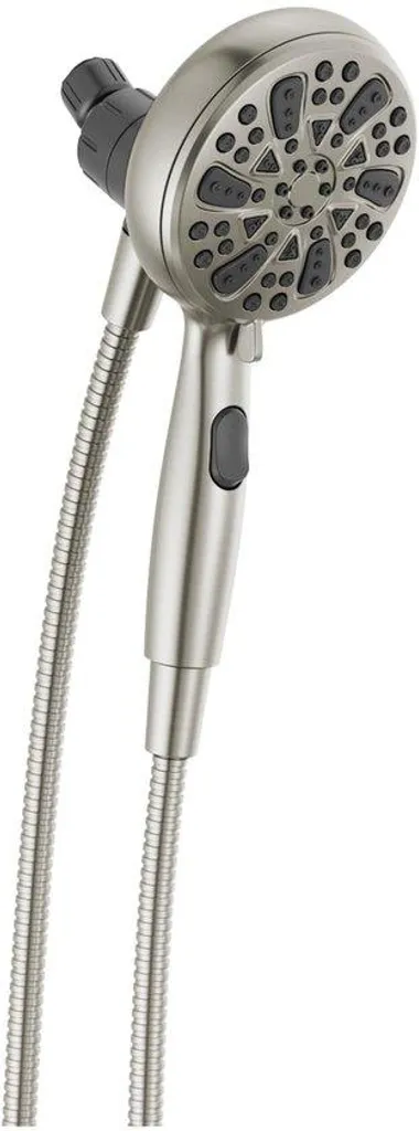 Pommeau de douche magnétique 6 jets en nickel brossé avec MagnaTite