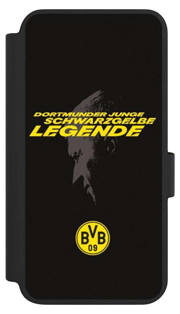 NIVOCASE Klapphülle für Samsung Galaxy S23 Handyhülle aus Kunst Leder NIVOflip schwarz BVB Borussia Dortmund Marco Reus