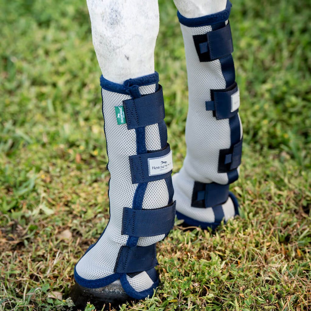 Horseware Fly Boots - 2er-Set, Größe:Pony, Farbe:Silver/Navy