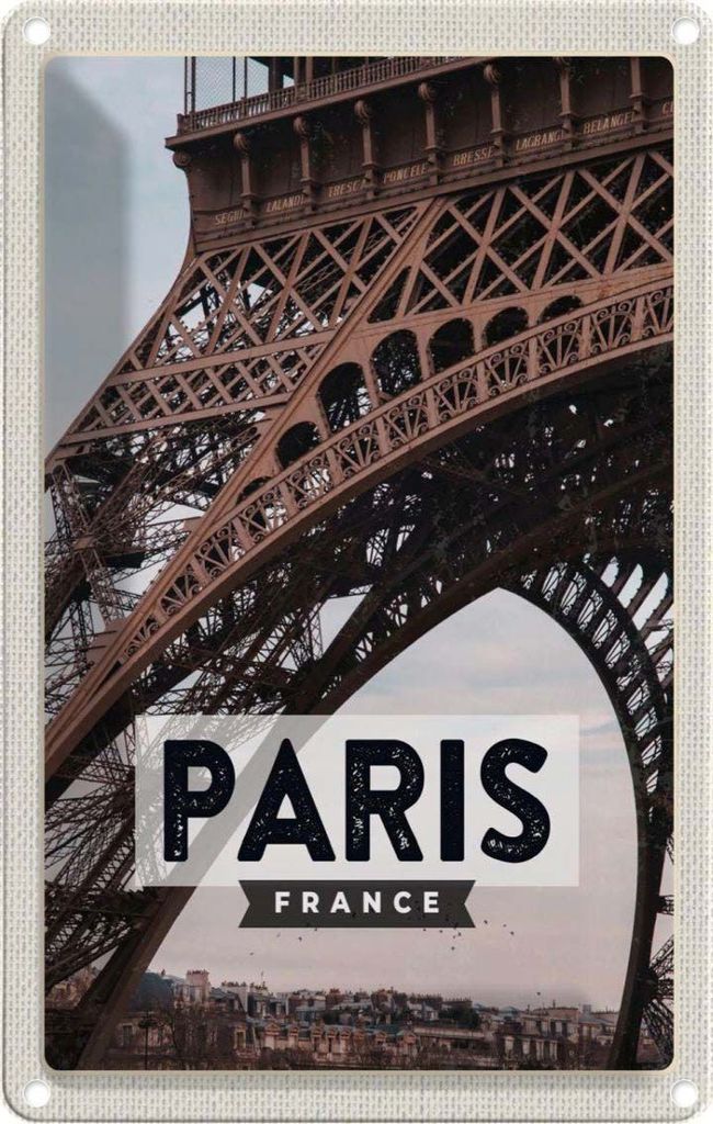 vianmo Blechschild 30x20 cm Paris France Reiseziel Tourismus Bildmotiv Reisemotiv Abenteuer Reisen Urlaub