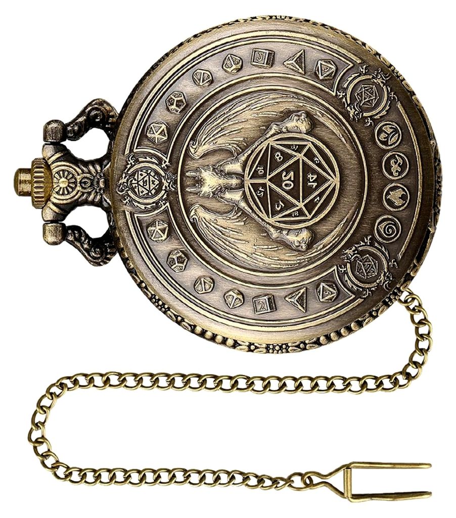 Taschenuhr-Würfel – Rollenspiel-Würfelset, Retro-Metall-Polyeder-Kollektion mit von Uhren inspiriertem Tragedesign für ein immersives Tabletop...