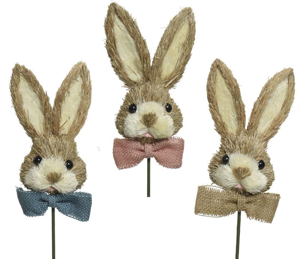 Dekofigur Osterhase Stroh Stecker L.5cm W.11cm H.43cm Produktbild 