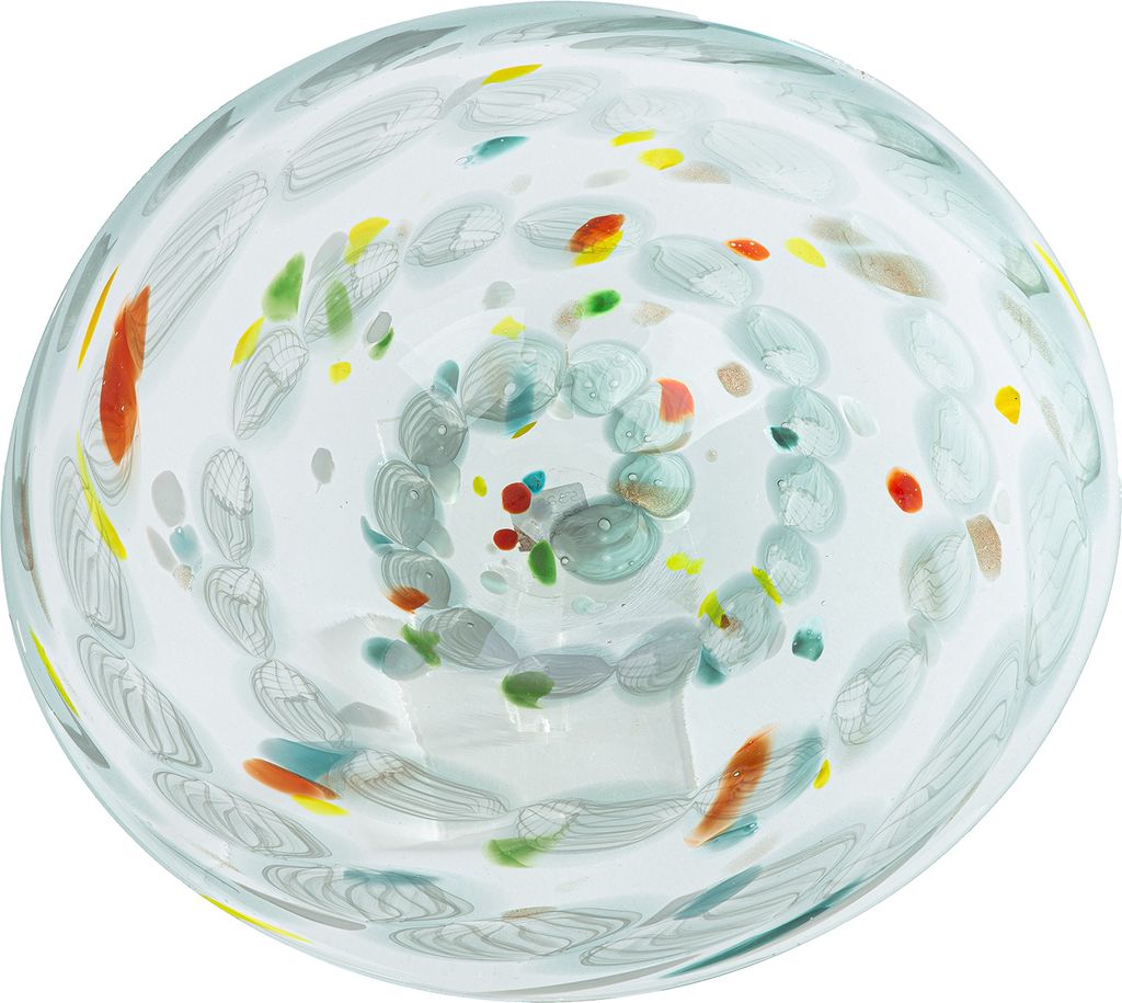 Gilde Glasart, Schale, "Fuego", gesprenkelt, Glas, grün, VE 2, H. 6 cm, D. 39 cm