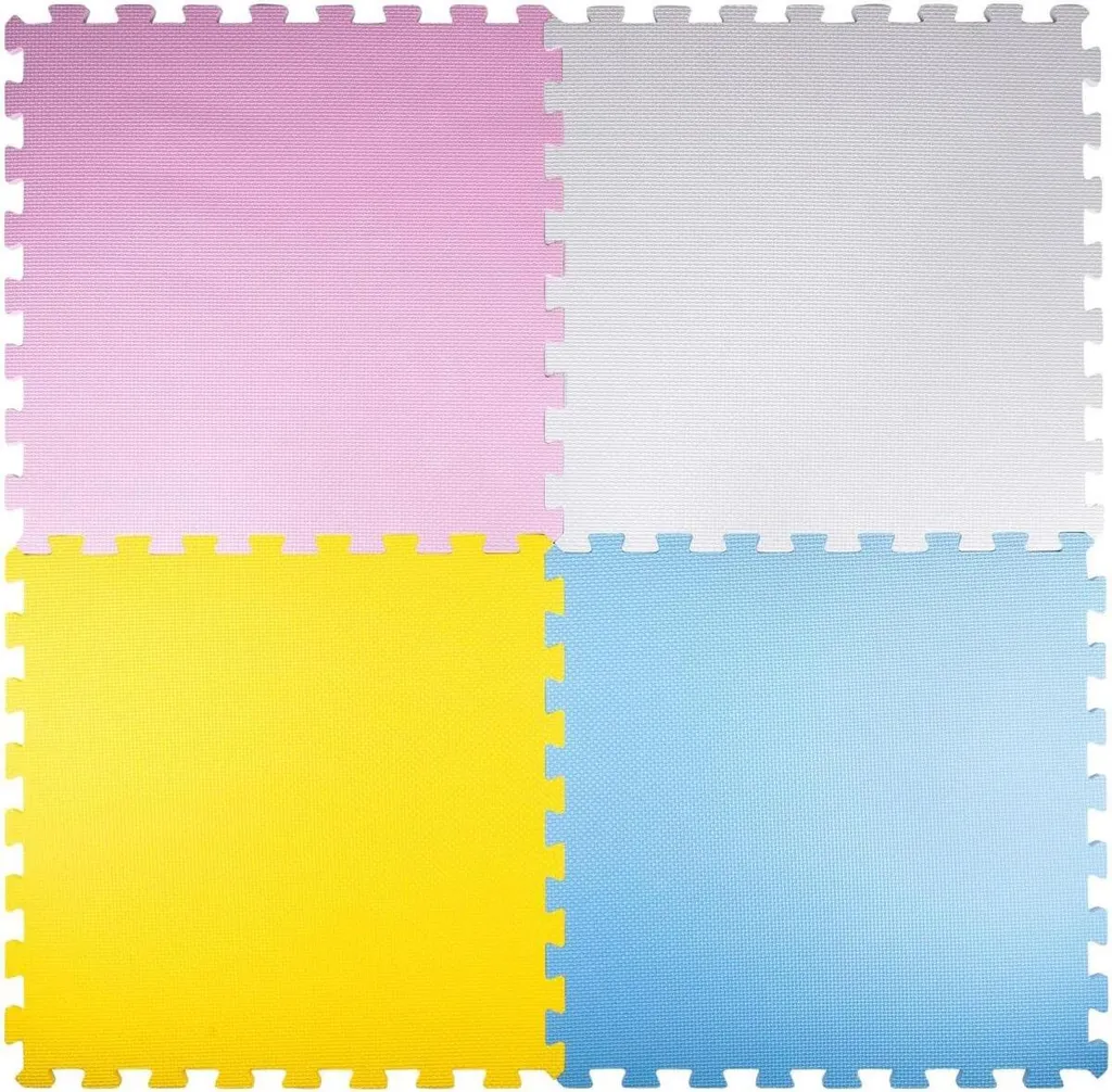 Tapis d'Éveil Puzzle pour Chambre Bébé Mousse Pastel 58x58cm 4 Pièces