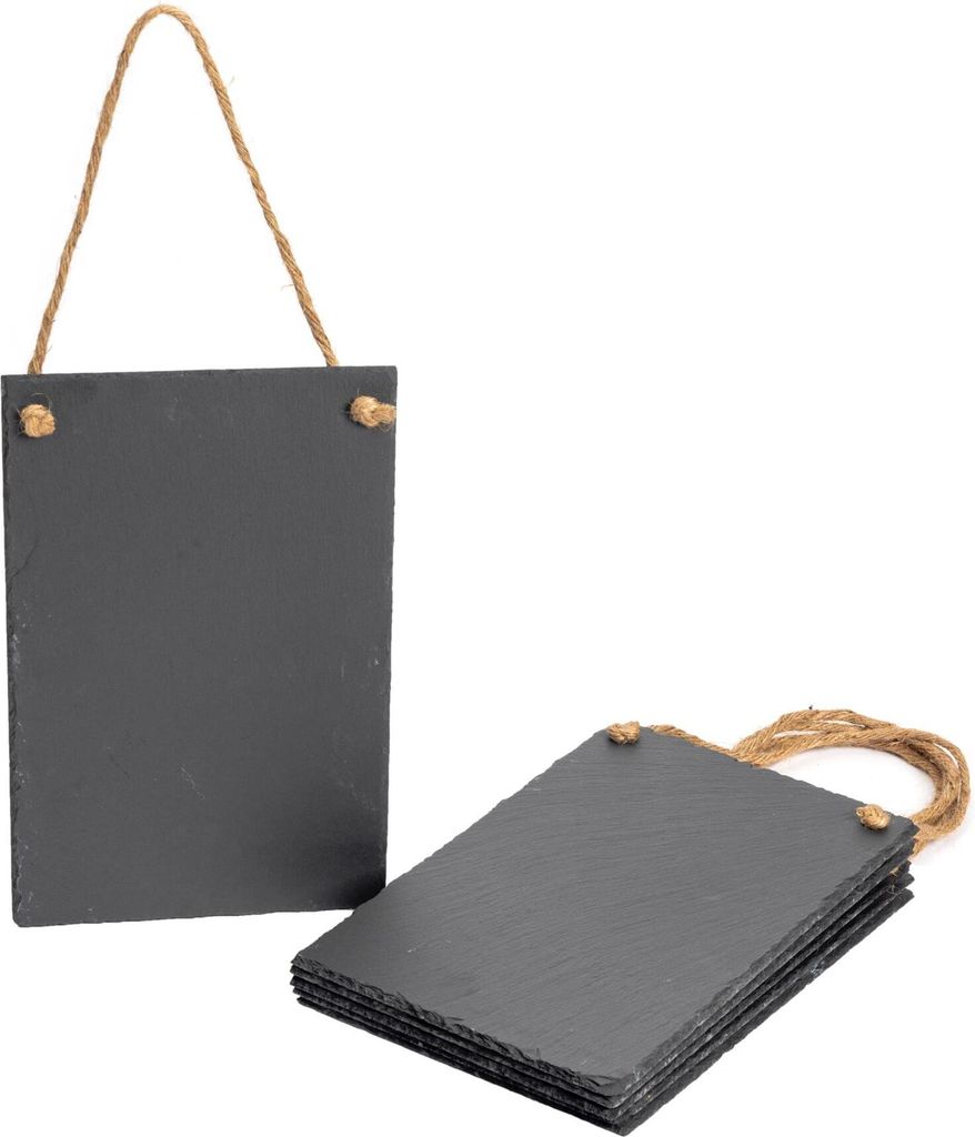 Nicola Spring Schiefer-Hängetafeln – 20 x 30 cm – Natur – 6er-Pack