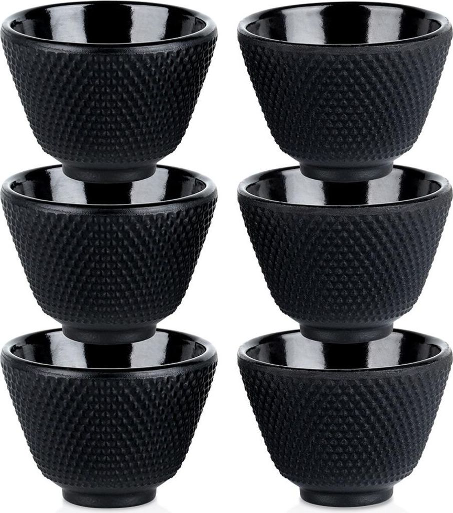Vilde | Filiżanki do herbaty - Czarne - 60 ml - 6 sztuk - Zdjęcie produktu 