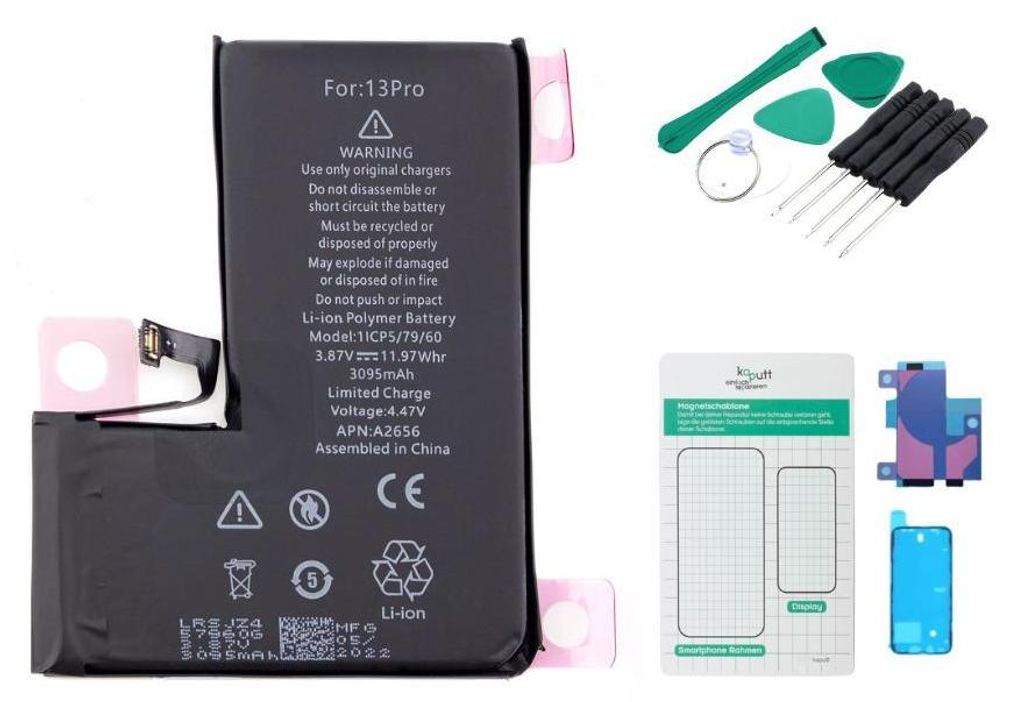 Apple iPhone 13 Pro Ersatzakku Set 3095 mAh 3,87 V inkl. Produktbild 