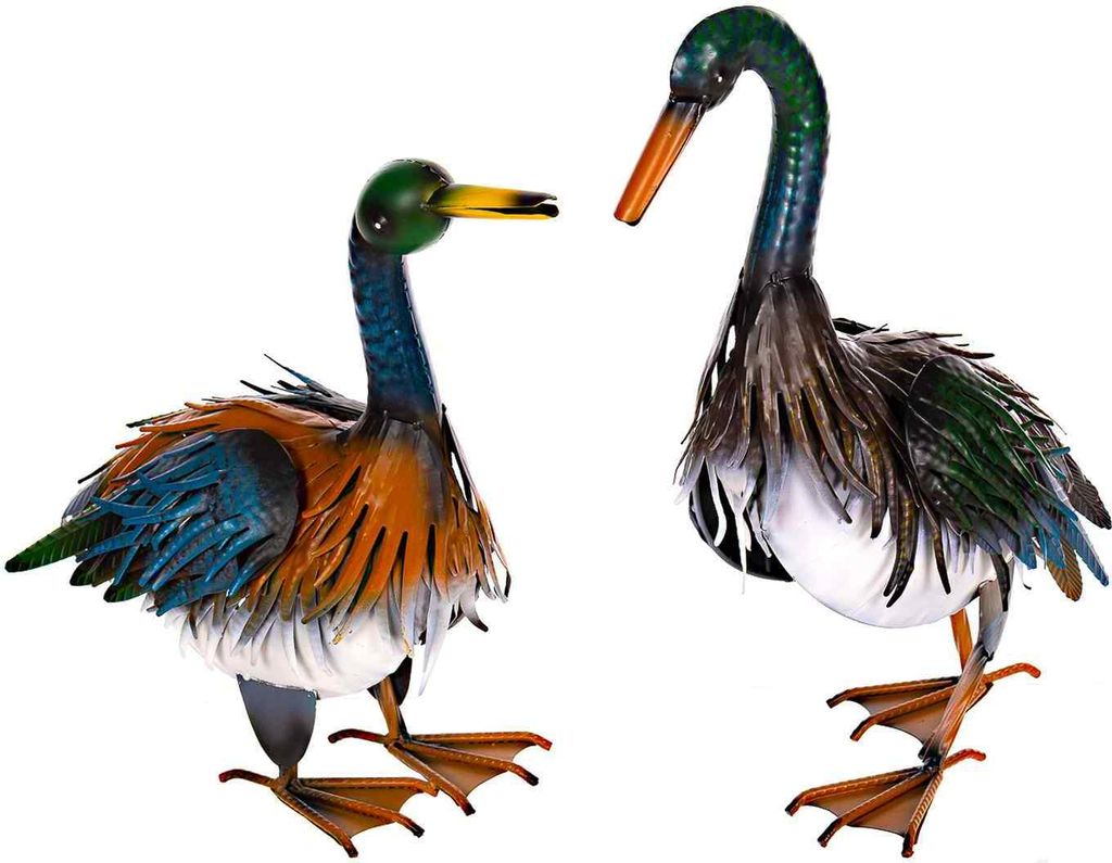 Riesiges schönes Metall Figurenpaar Eulen oder Enten WG Gartenfigur Dekofigur, Größe:Entenpaar 68A+B