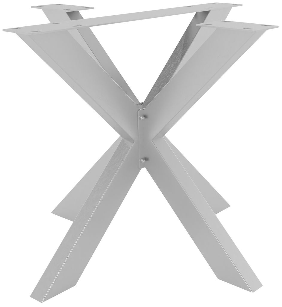 In And OutdoorMatch Tischbeine Fergie - 85x85x71 cm - L - Industriedesign - Edelstahl - Silberfarbene Tischbeine - 4-beiniges Tischgestell