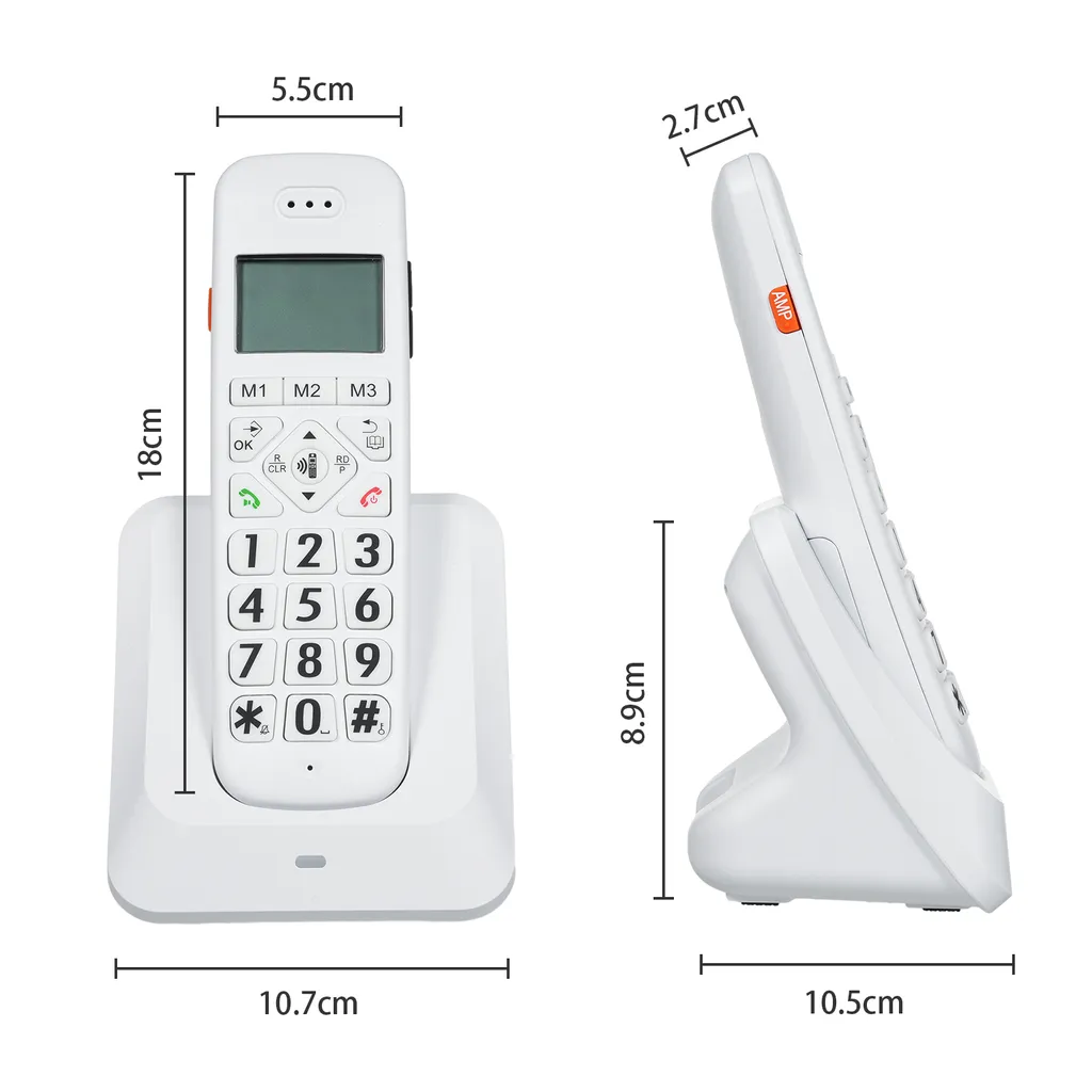 Téléphone sans fil anti-démarchage avec gros boutons et son clair