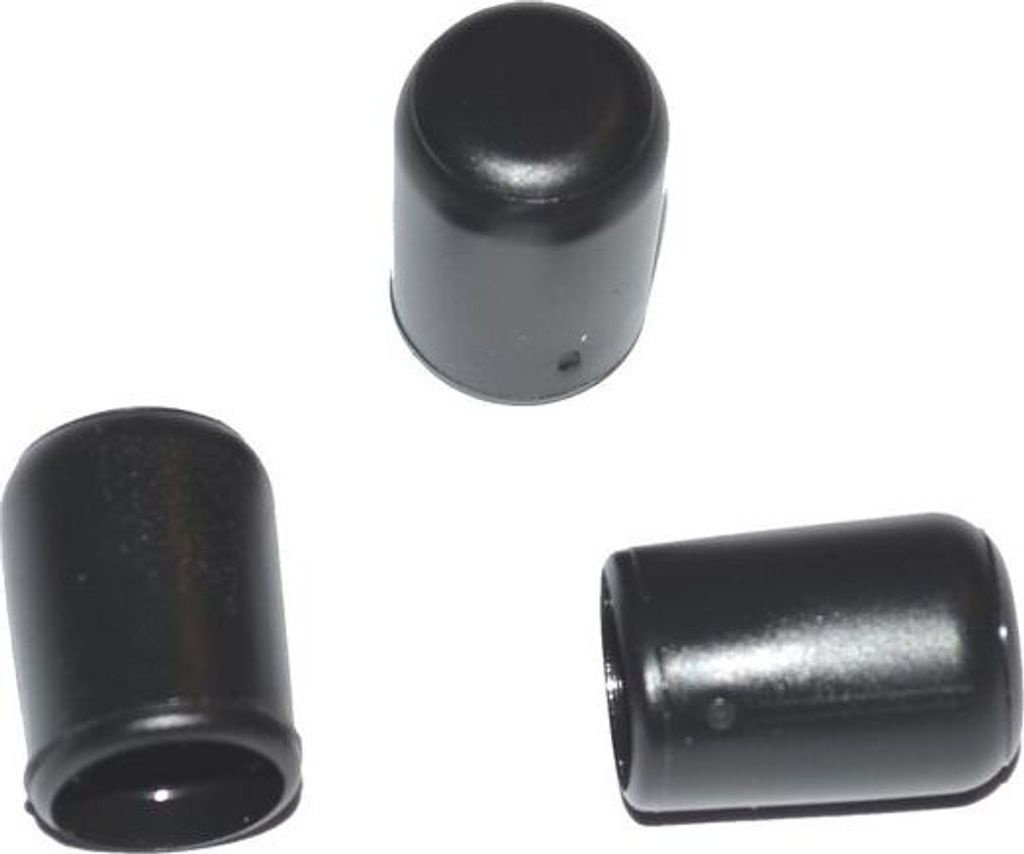 250 x Kappe für Rundrohr D=8 mm L=12 mm schwarz PVC
