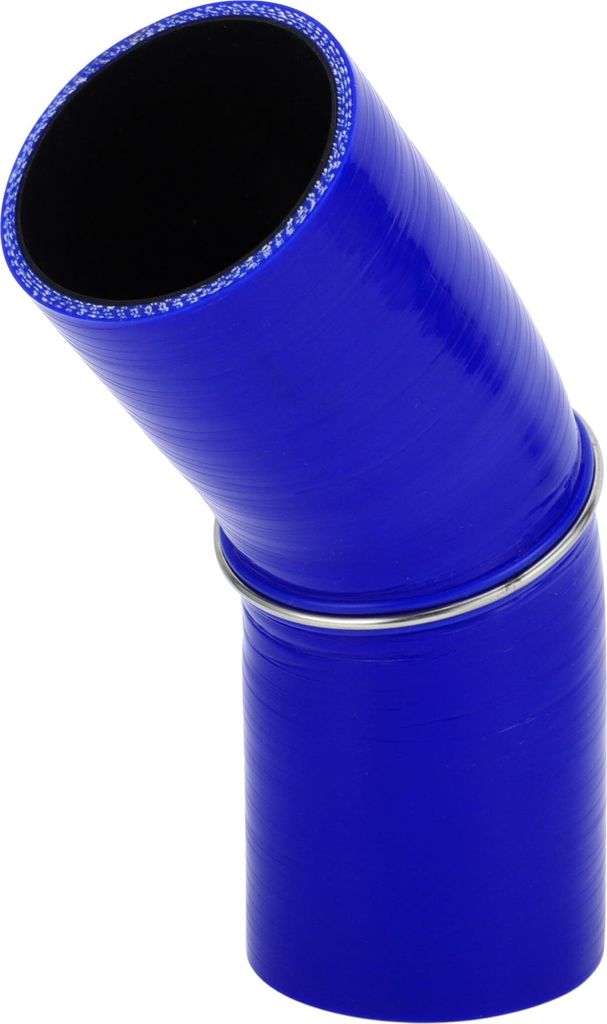 1 Stück 65mm/2,56" ID 90mm/3,54" Länge 45 Grad Blau Schwarz Auto Silikonschlauch Kühlmittelschlauch Universal.