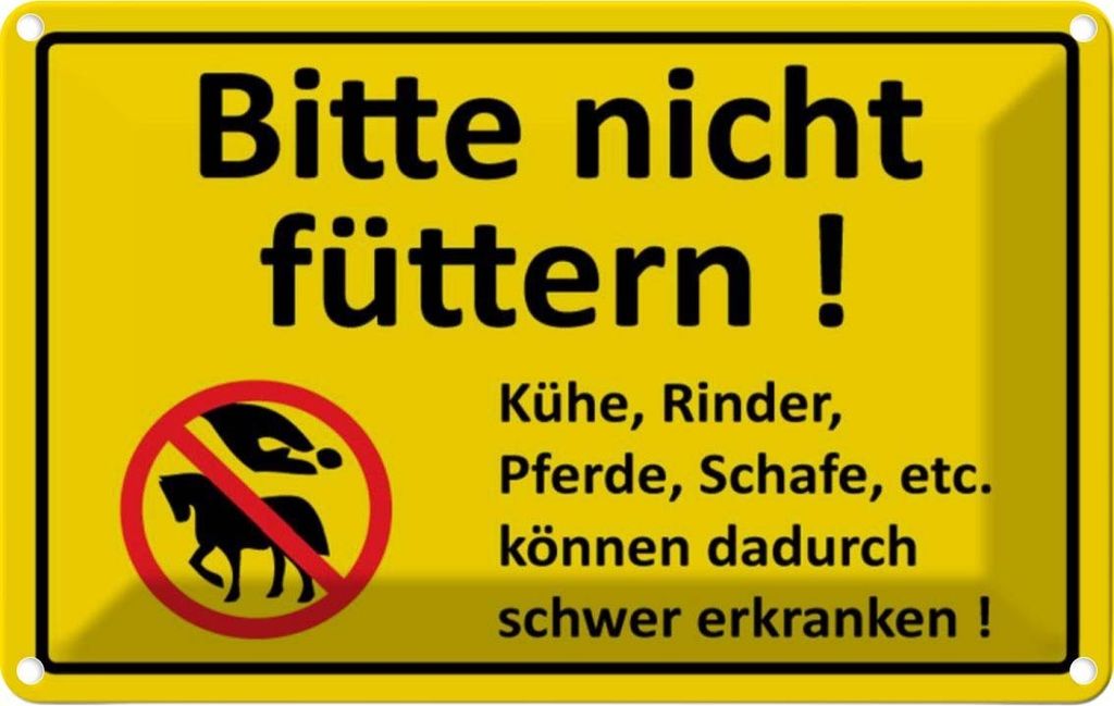 vianmo Blechschild 20x30 cm Bitte nicht füttern Warnschild Produktbild 
