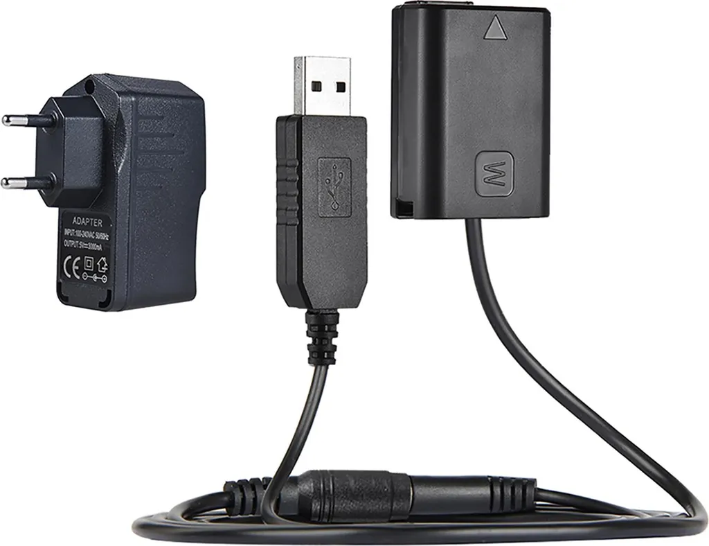 Andoer Kit Batteria Fittizia NP-FW50 + Cavo USB per Sony NEX e Alpha