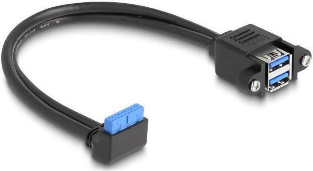 DELOCK Kabel USB 5 Gbps Pfostenbuchse 90° < 2x USB-A Buchse